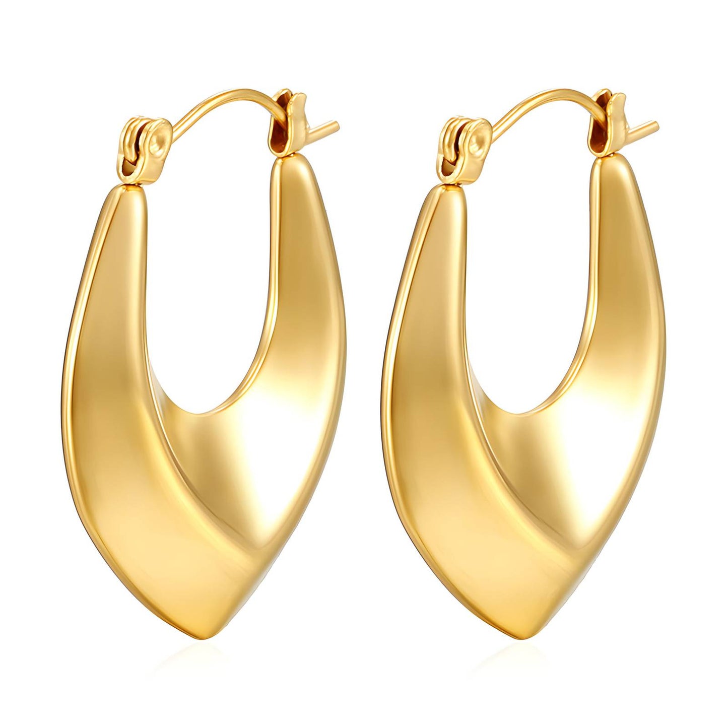 18K gold plated Stainless steel earrings, Intensity