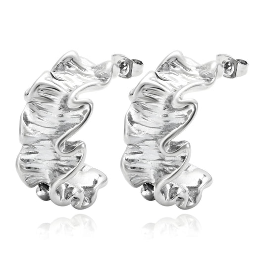 Silver plated Stainless steel earrings, Intensity