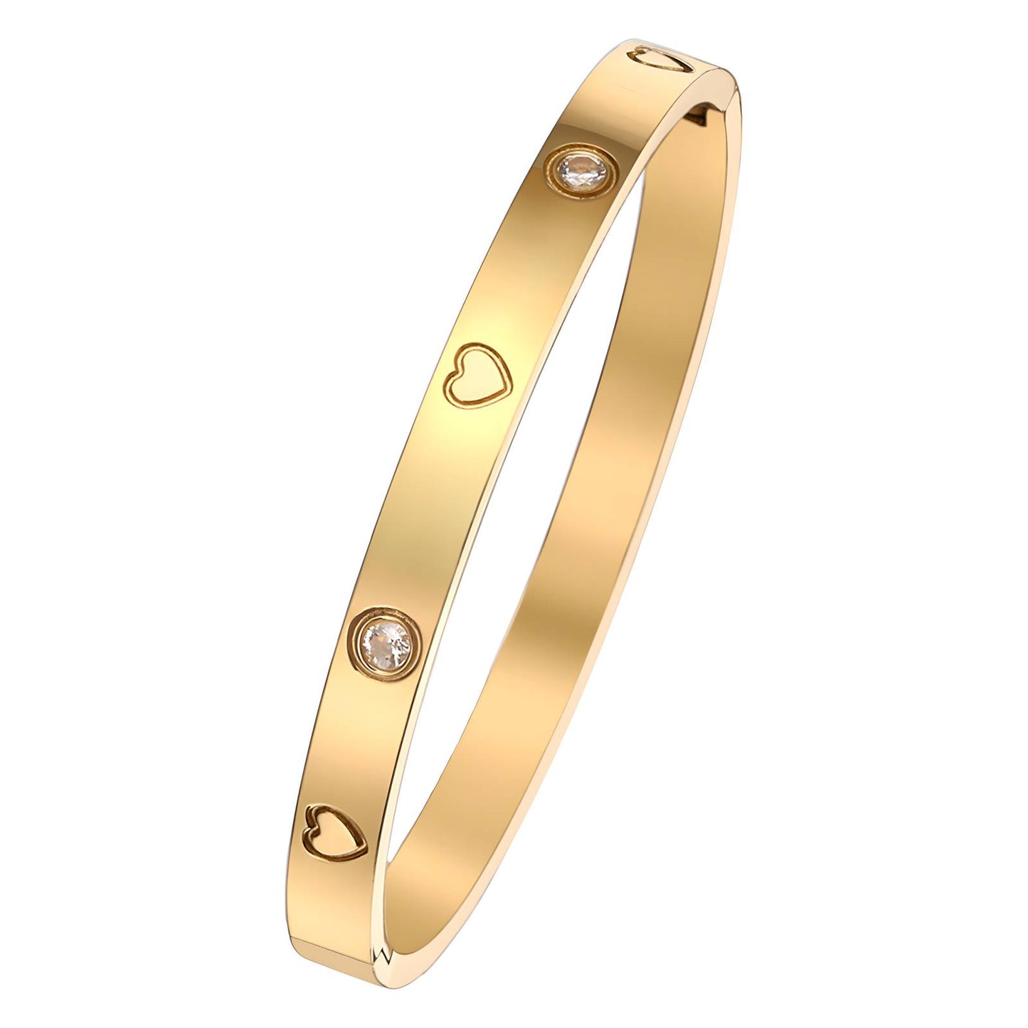 18K gold plated Stainless steel  Hearts bracelet, Intensity