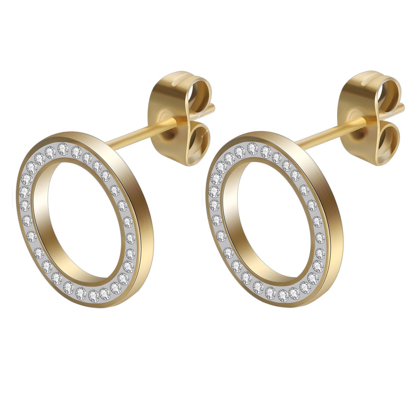 18K gold plated Stainless steel earrings, Intensity