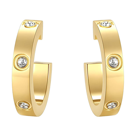 18K gold plated Stainless steel earrings, Intensity