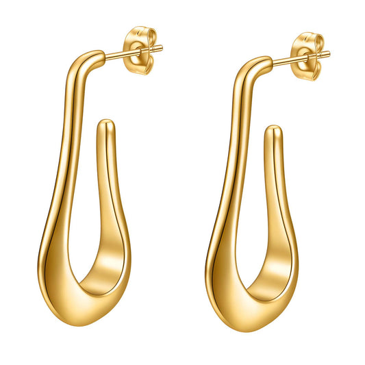 18K gold plated Stainless steel earrings, Intensity