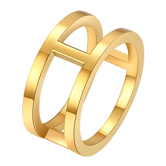 18K gold plated Stainless steel finger ring, Intensity