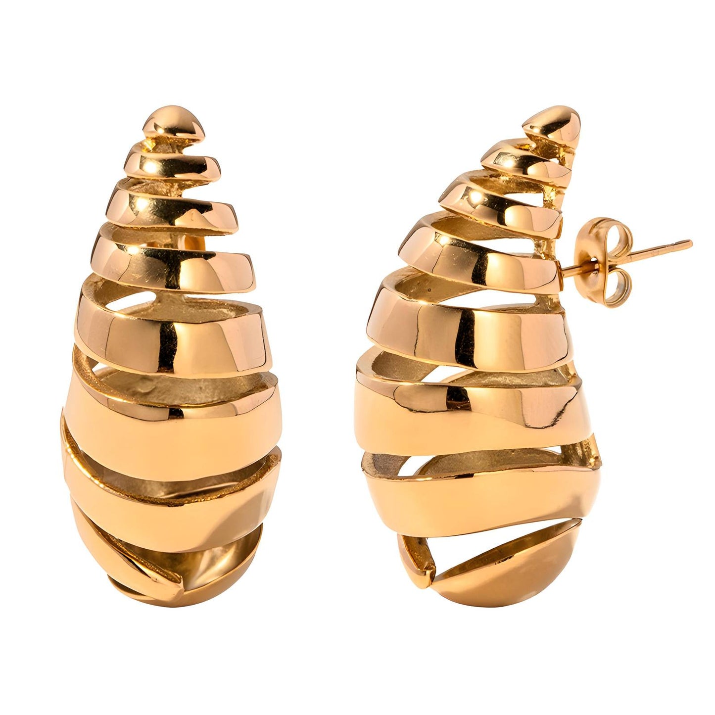 18K gold plated Stainless steel earrings, Intensity