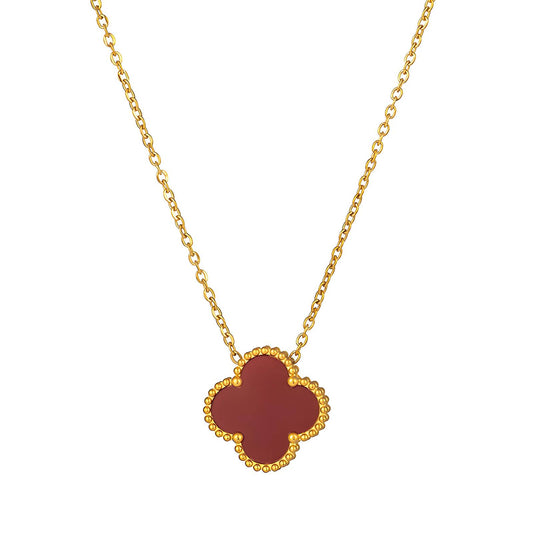 18K gold plated Stainless steel  Four-leaf clover necklace, Intensity