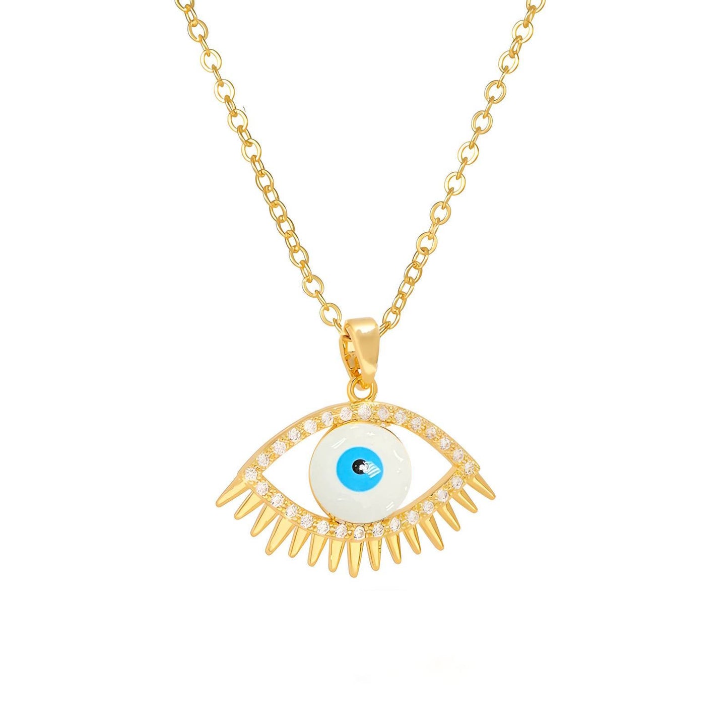 18K gold plated Stainless steel  Evil Eye necklace, Intensity