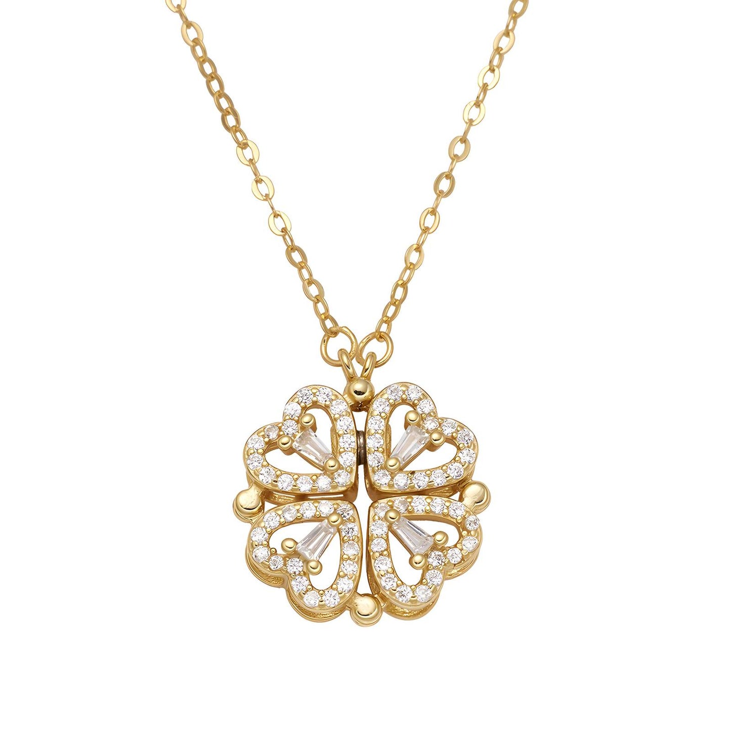 18K gold plated Stainless steel  Flowers necklace, Intensity