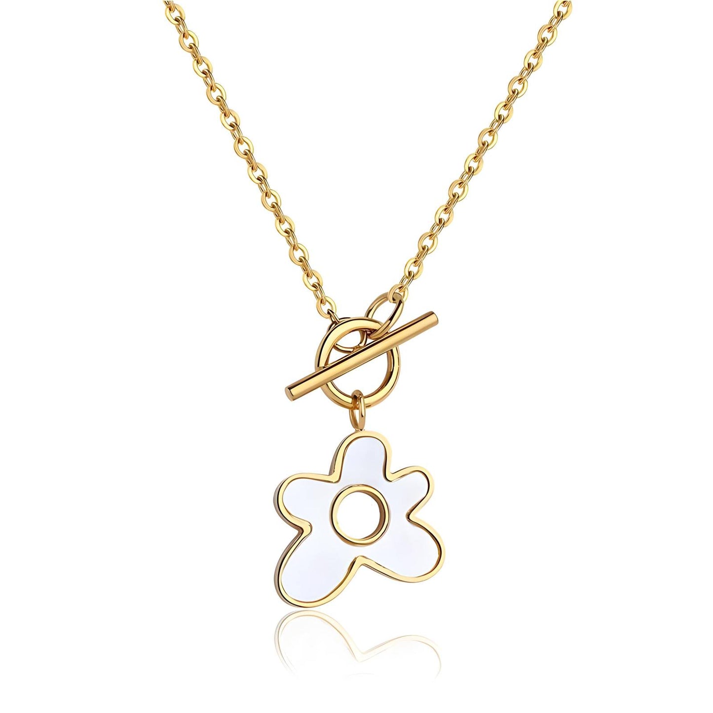 18K gold plated Stainless steel  Flower necklace, Intensity