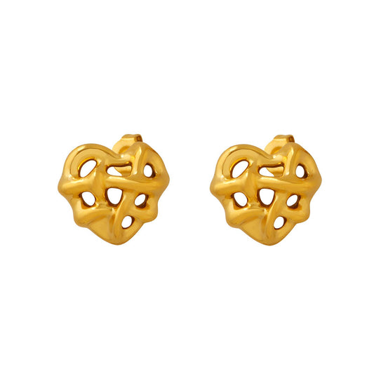 18K gold plated Stainless steel  Hearts earrings, Intensity