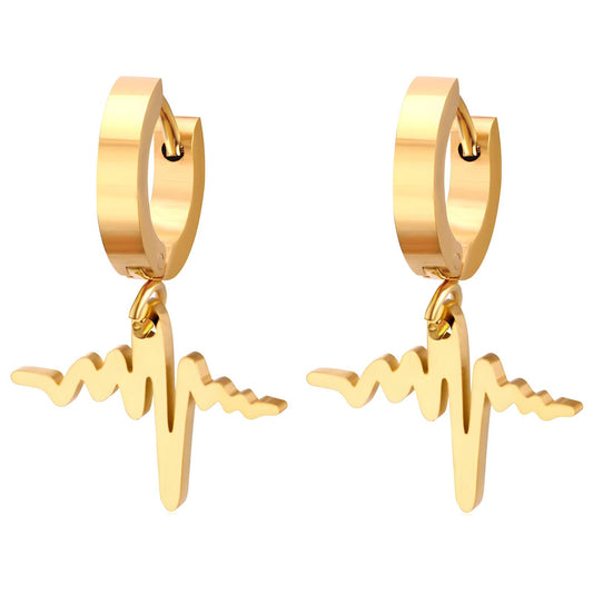 18K gold plated Stainless steel earrings, Intensity