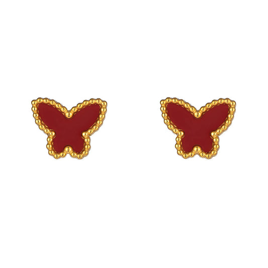 18K gold plated Stainless steel  Butterflies earrings, Intensity