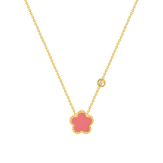 18K gold plated Stainless steel  Four-leaf clover necklace, Intensity