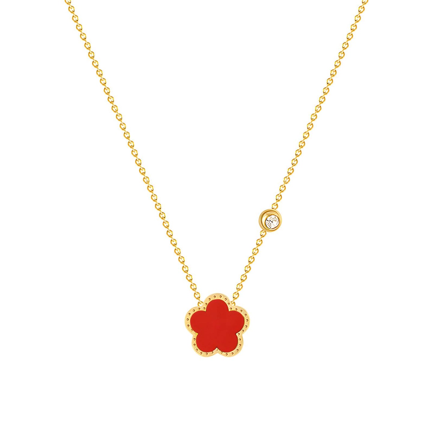 18K gold plated Stainless steel  Four-leaf clover necklace, Intensity