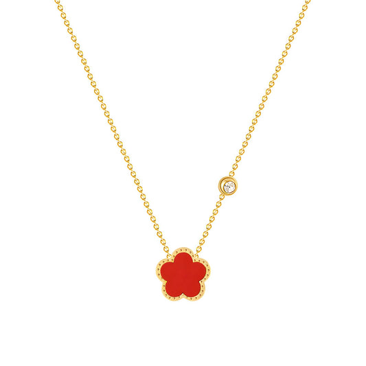 18K gold plated Stainless steel  Four-leaf clover necklace, Intensity