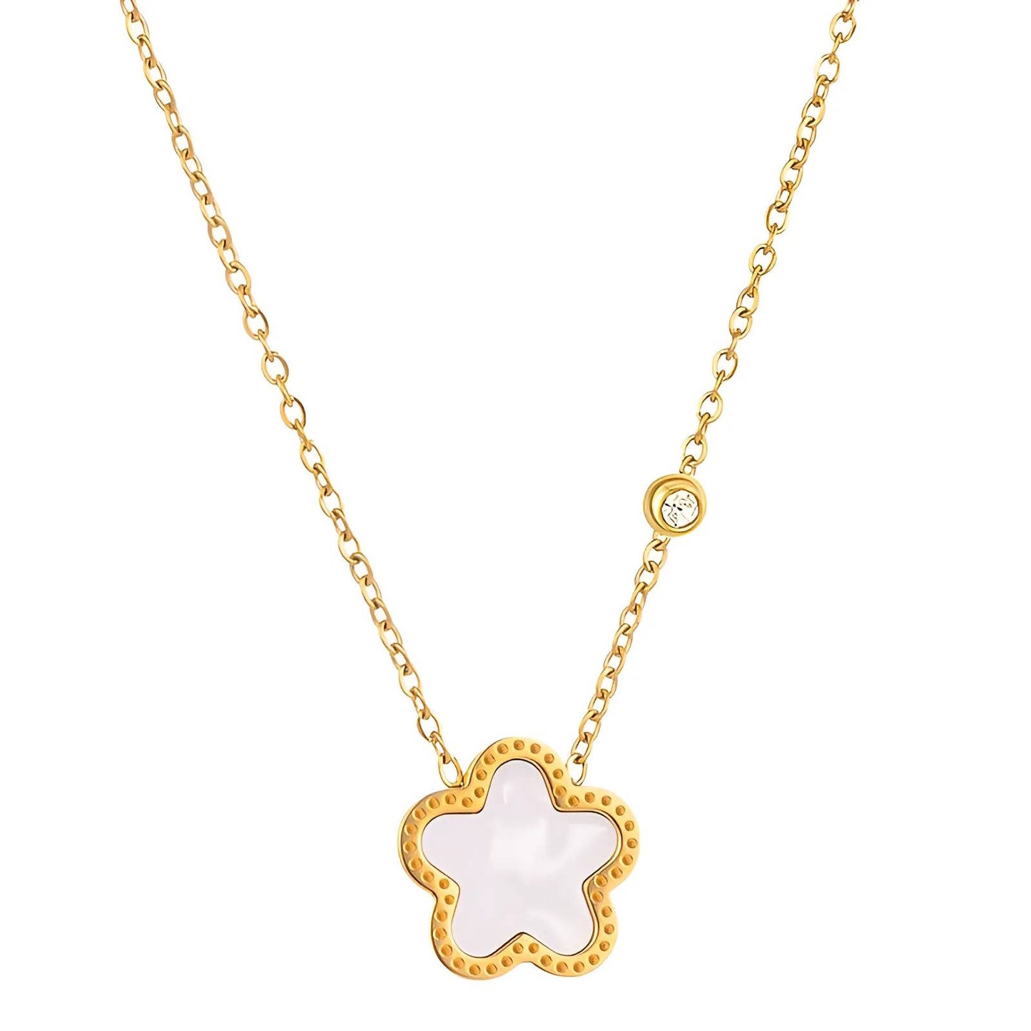 18K gold plated Stainless steel  Flower necklace, Intensity