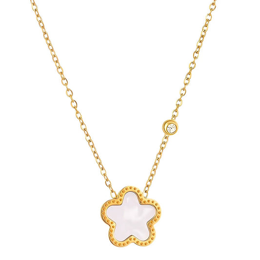 18K gold plated Stainless steel  Flower necklace, Intensity