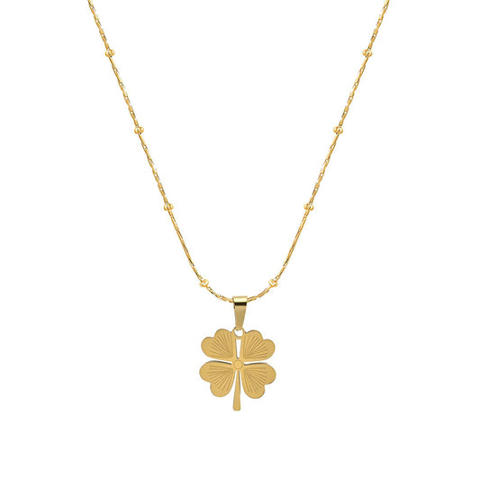 18K gold plated Stainless steel  Clover necklace, Intensity