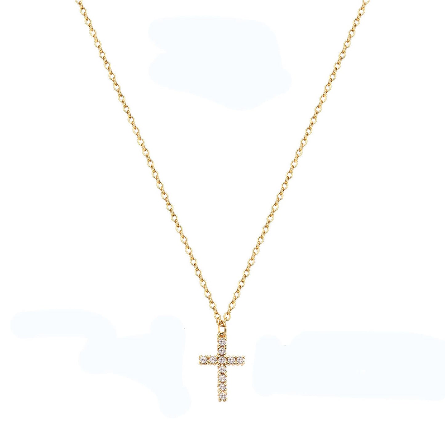 18K gold plated Stainless steel  Crosses necklace, Intensity