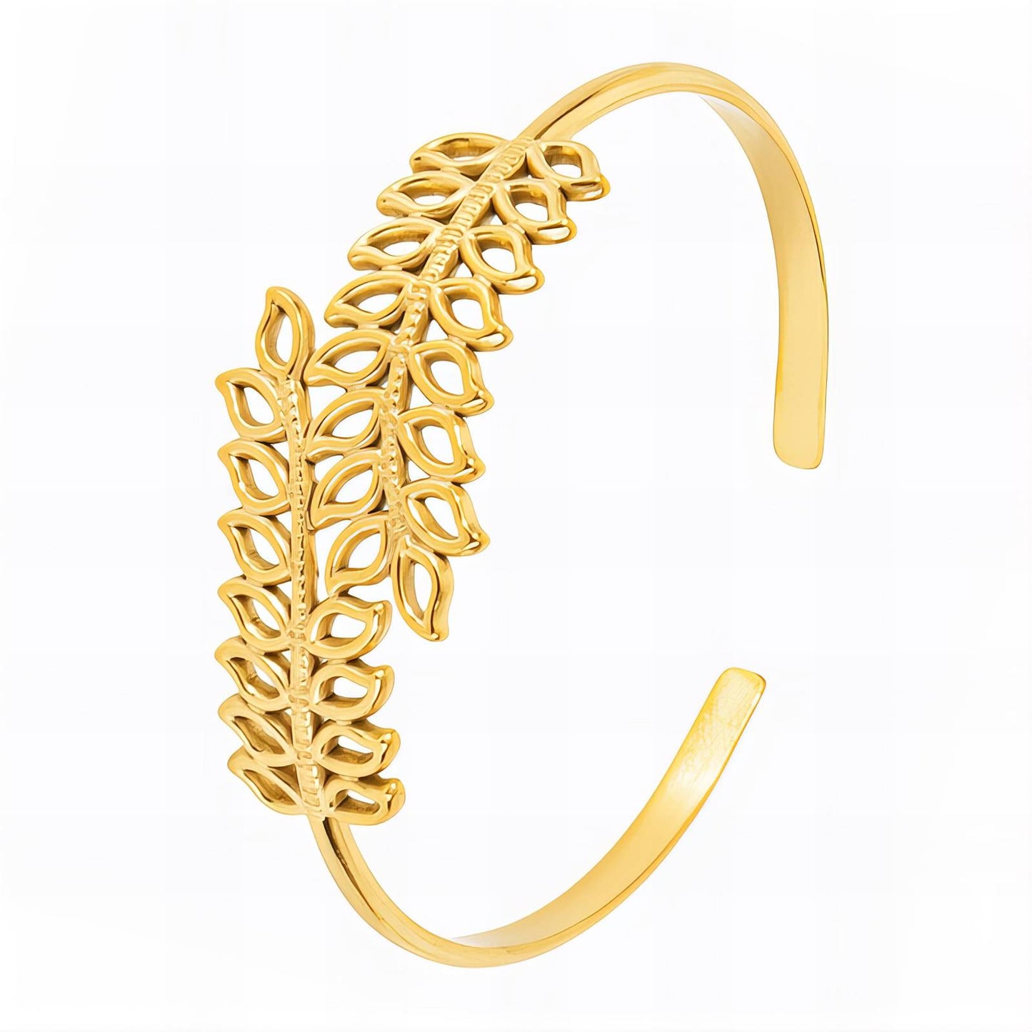 18K gold plated Stainless steel  Leafs bracelet, Intensity