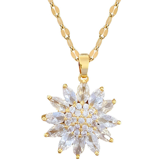 18K gold plated  Flower necklace, Intensity