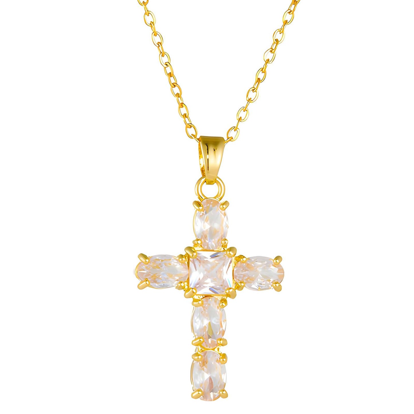 18K gold plated  Crosses necklace, Intensity