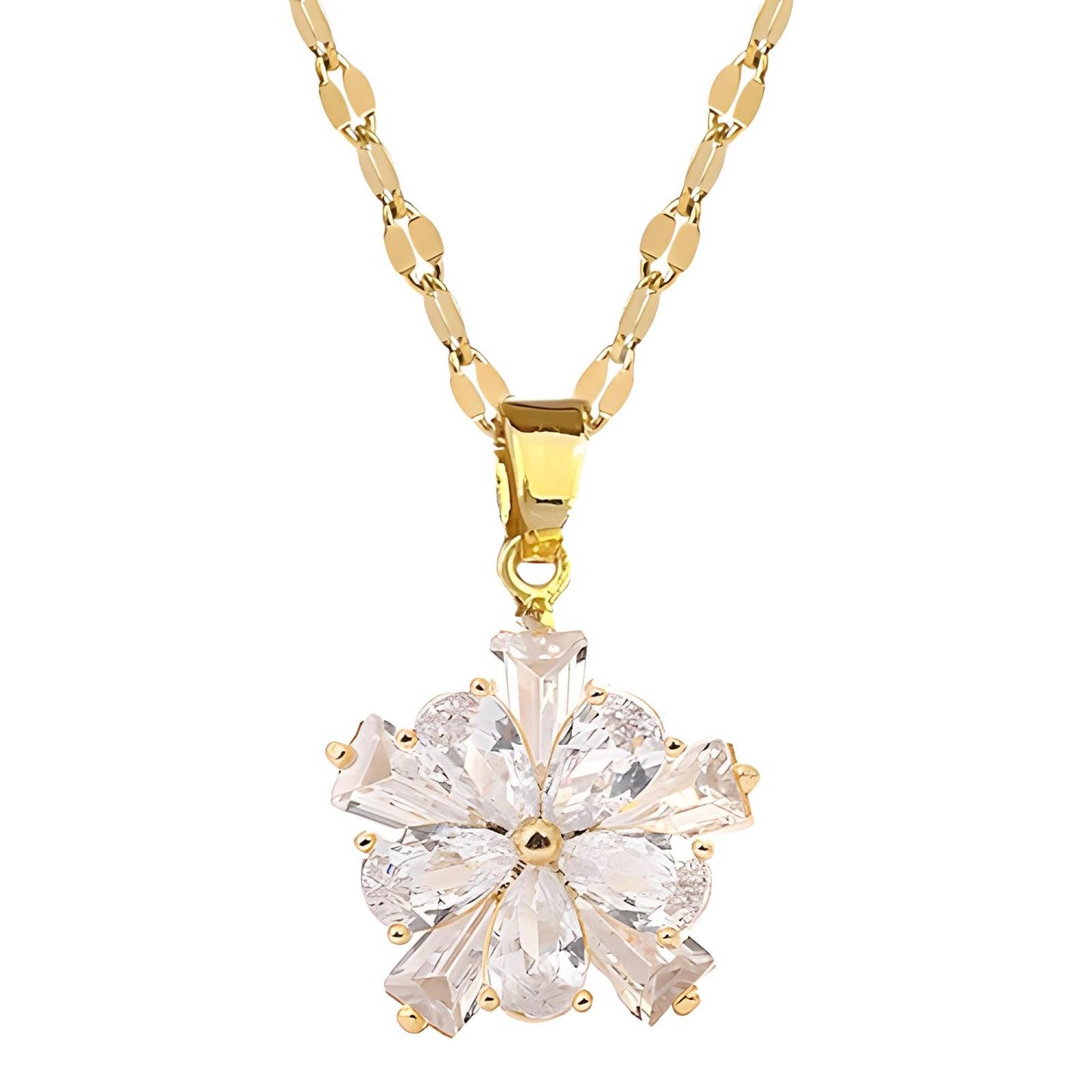 18K gold plated  Flower necklace, Intensity