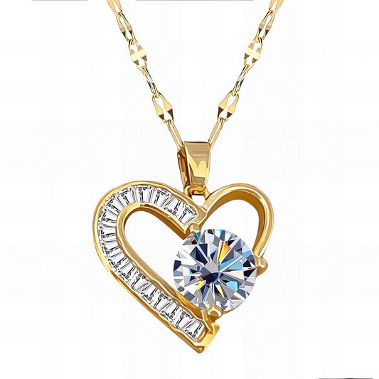 18K gold plated  Heart necklace, Intensity