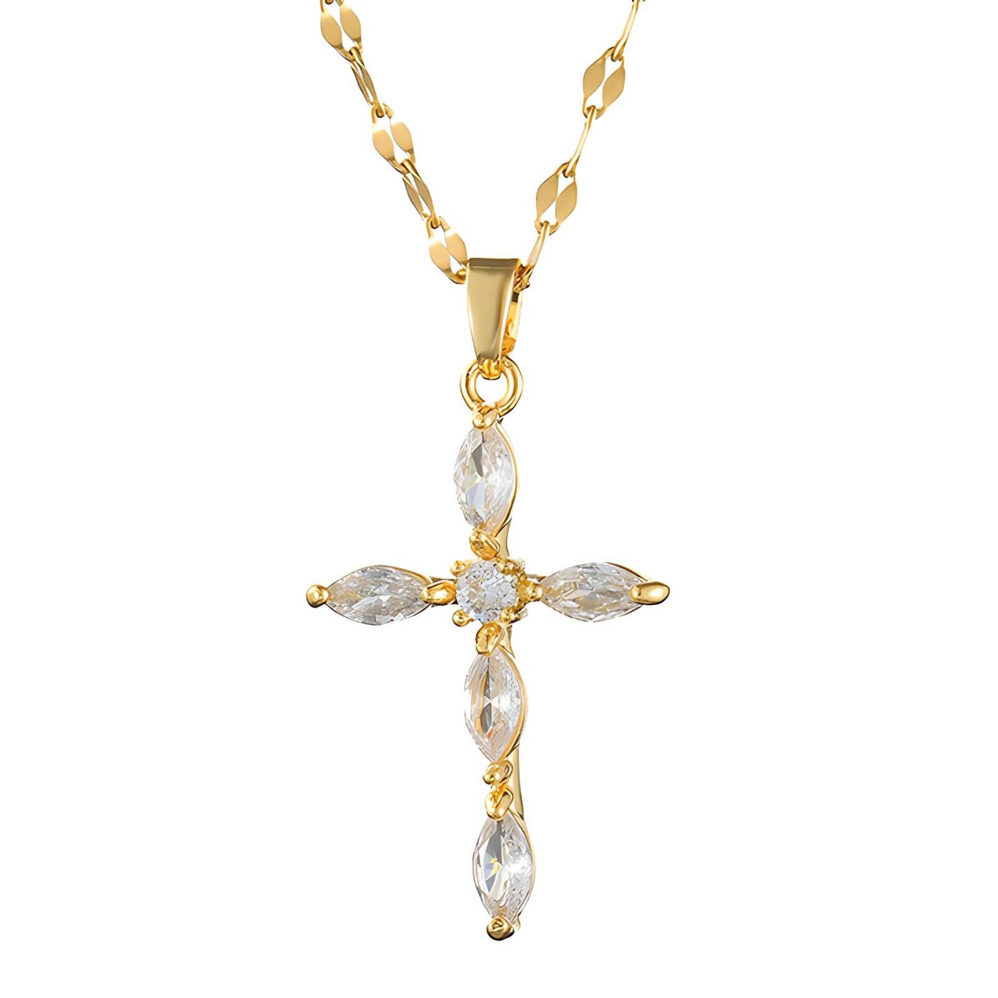 18K gold plated  Crosses necklace, Intensity