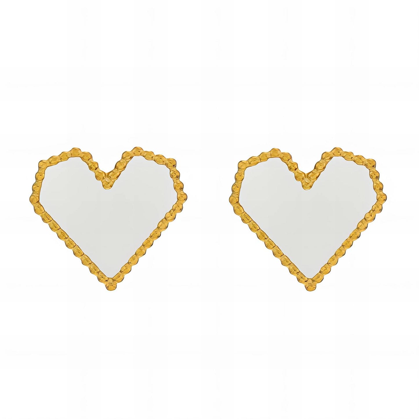 18K gold plated Stainless steel  Hearts earrings, Intensity