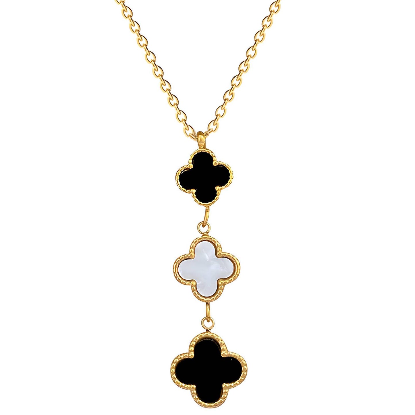 18K gold plated Stainless steel  Four-leaf clover necklace, Intensity