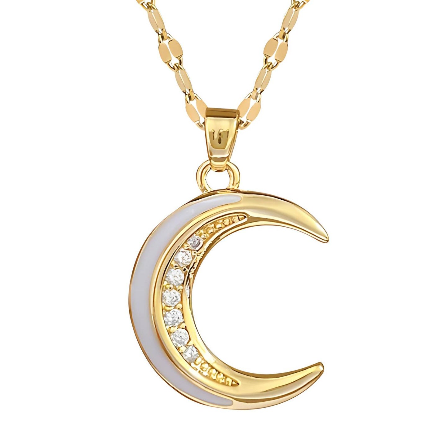 18K gold plated  Crescent necklace, Intensity