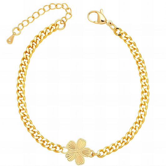 18K gold plated Stainless steel  Flower bracelet, Intensity