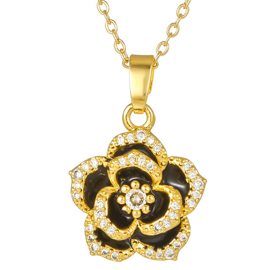 18K gold plated  Flowers necklace, Intensity