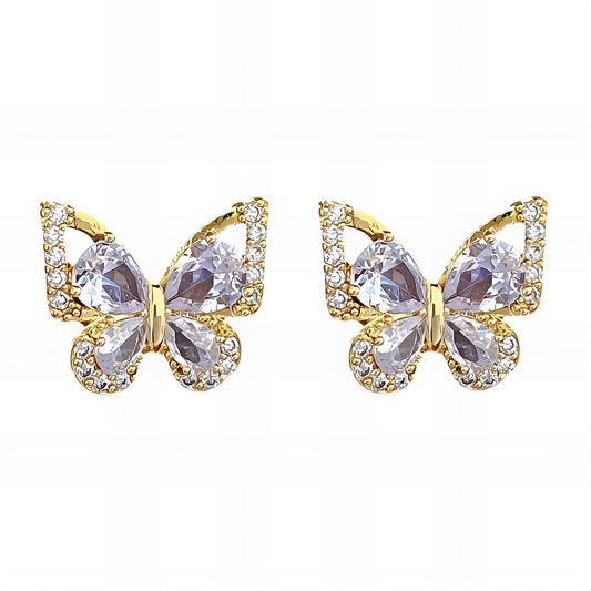 18K gold plated Brass  Butterflies earrings, Intensity