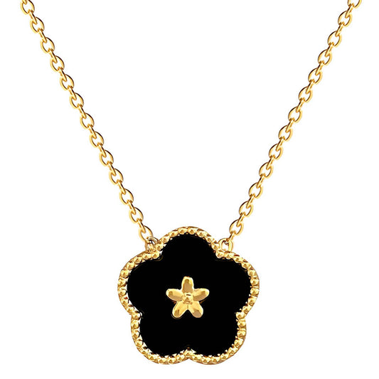 18K gold plated Stainless steel  Flower necklace, Intensity