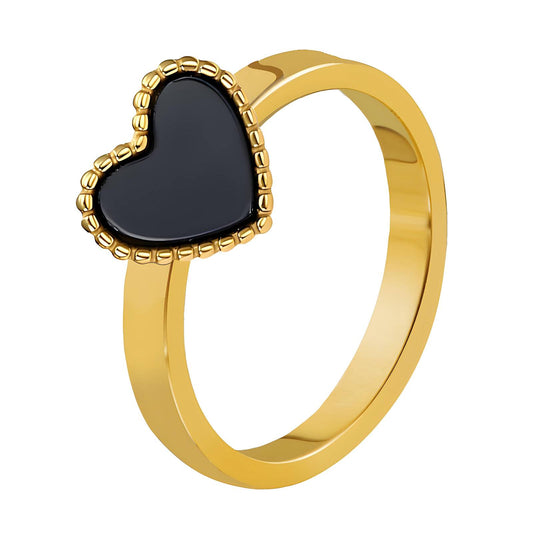 18K gold plated Stainless steel  Heart finger ring, Intensity