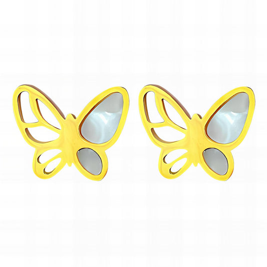 18K gold plated Stainless steel  Butterfly earrings, Intensity