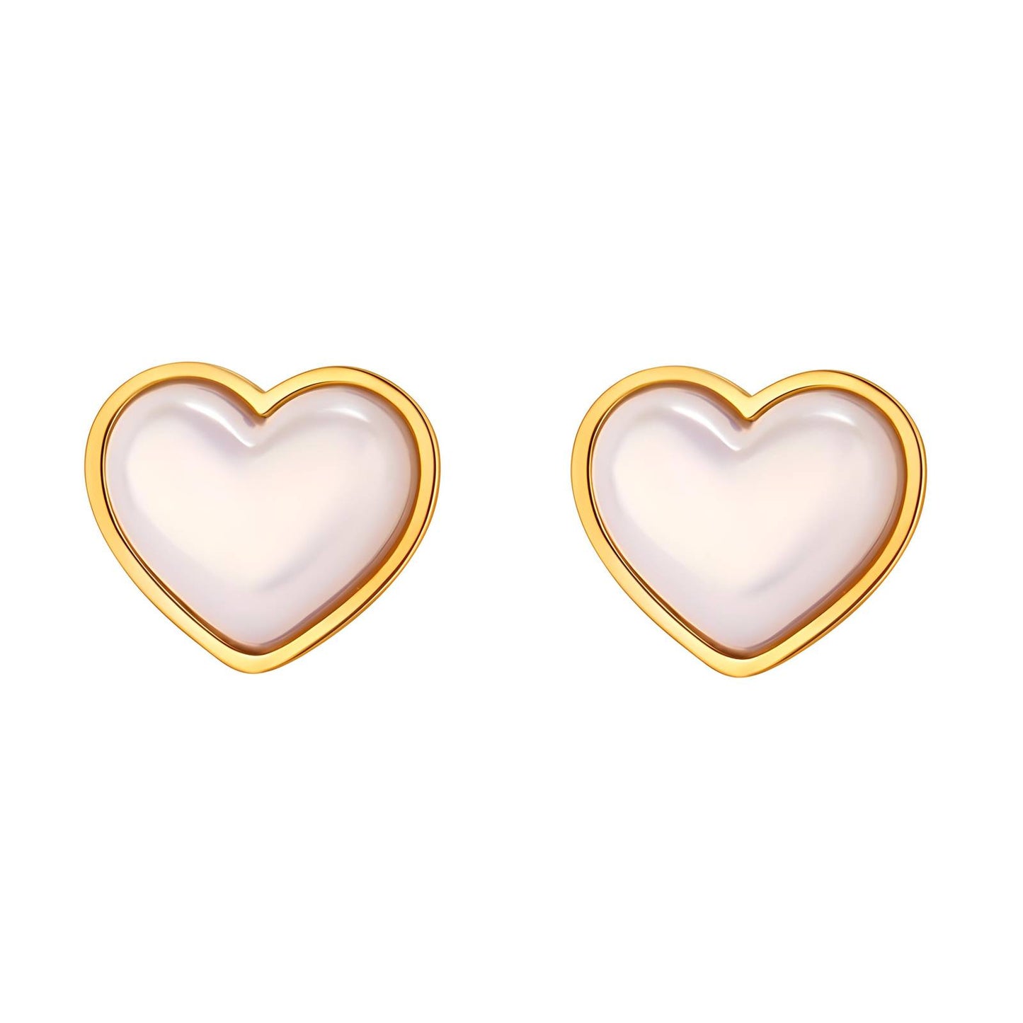 18K gold plated Stainless steel  Hearts earrings, Intensity