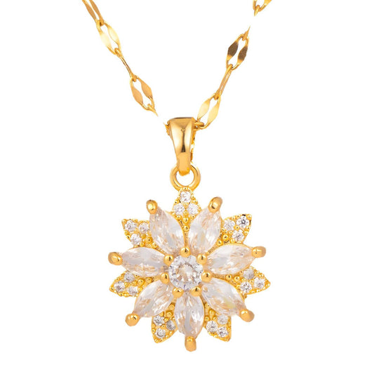 18K gold plated  Flower necklace, Intensity