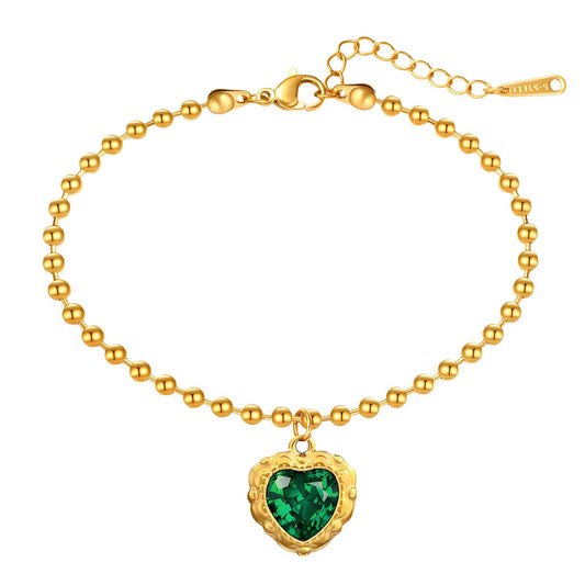 18K gold plated Stainless steel  Heart bracelet, Intensity