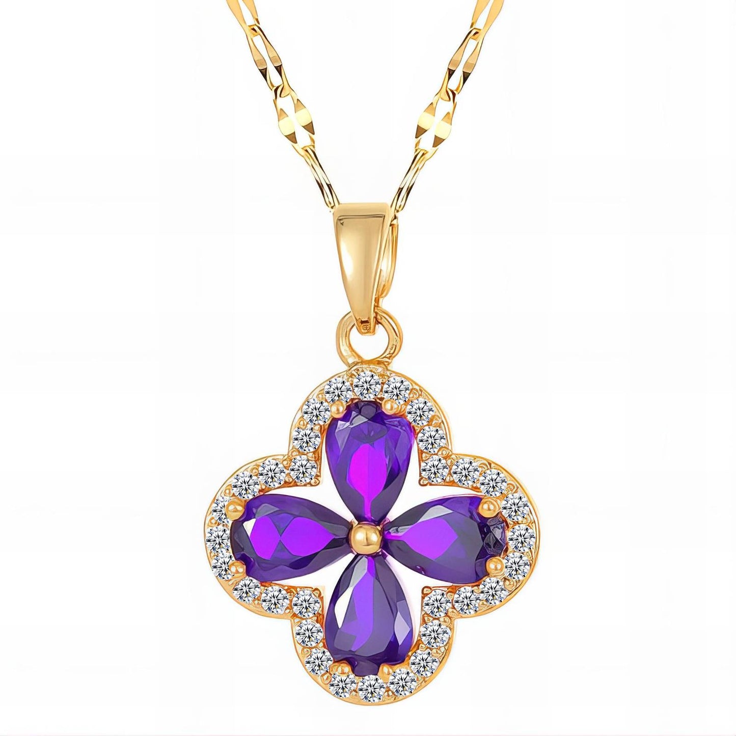 18K gold plated  Flower necklace, Intensity