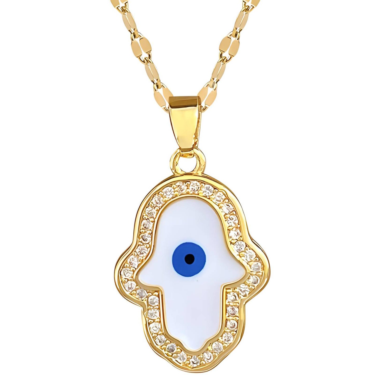 18K gold plated  Evil Eye necklace, Intensity