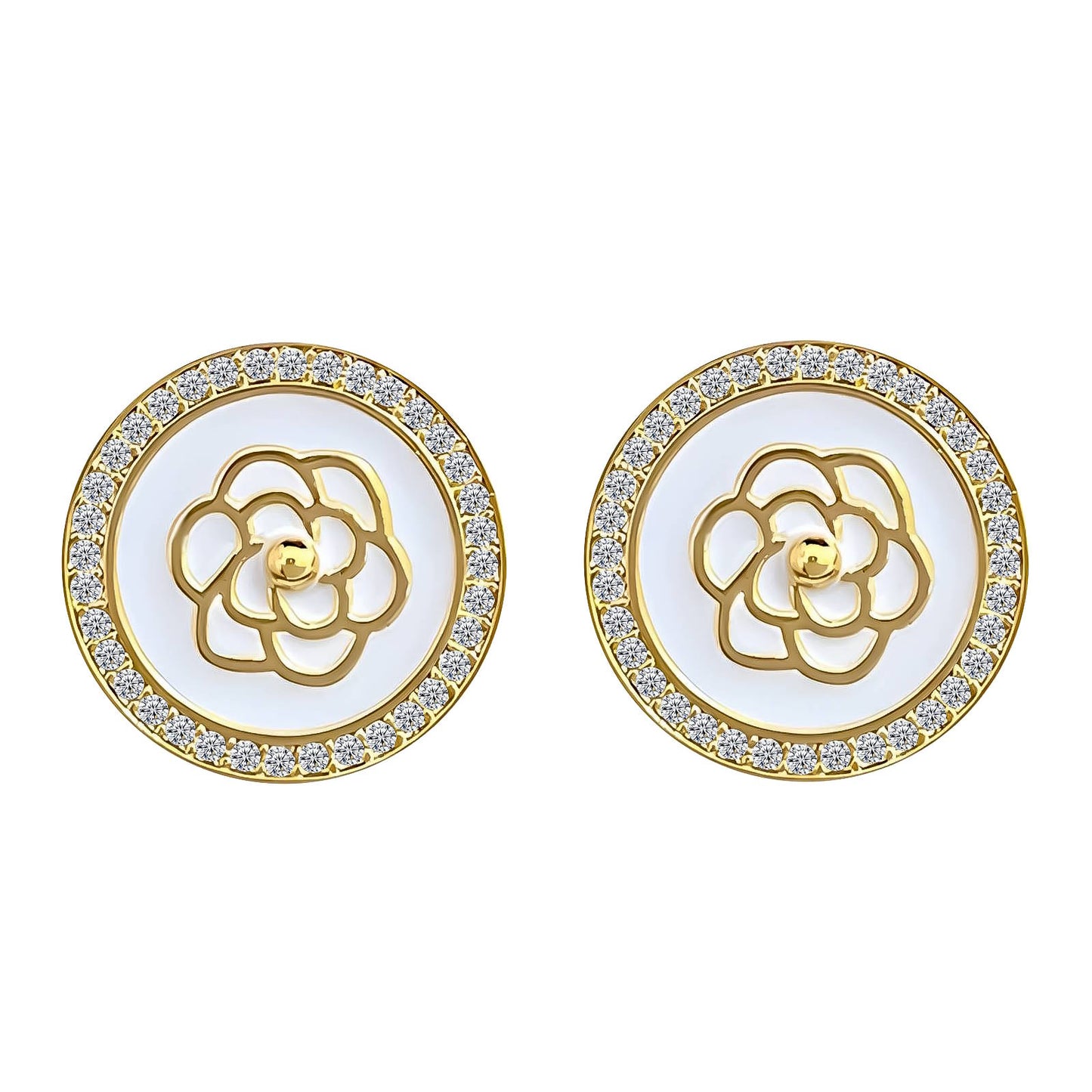 18K gold plated Brass  Flower earrings, Intensity