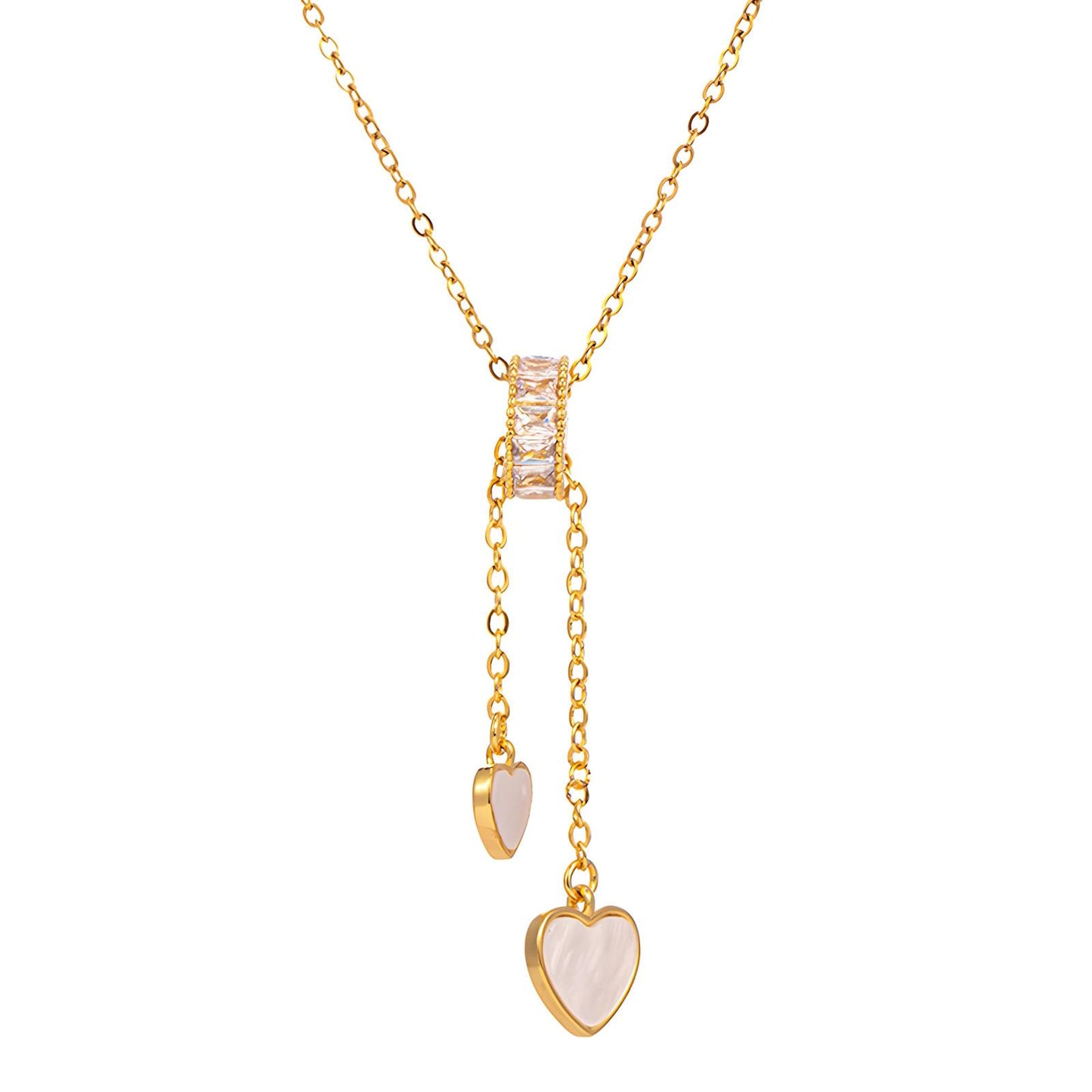 18K gold plated  Hearts necklace, Intensity