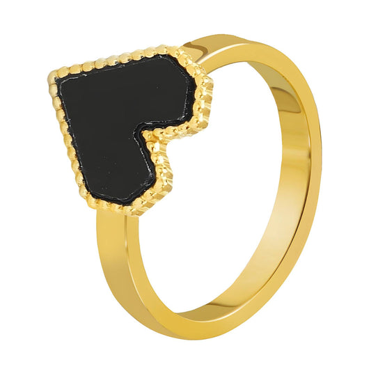 18K gold plated Stainless steel  Heart finger ring, Intensity