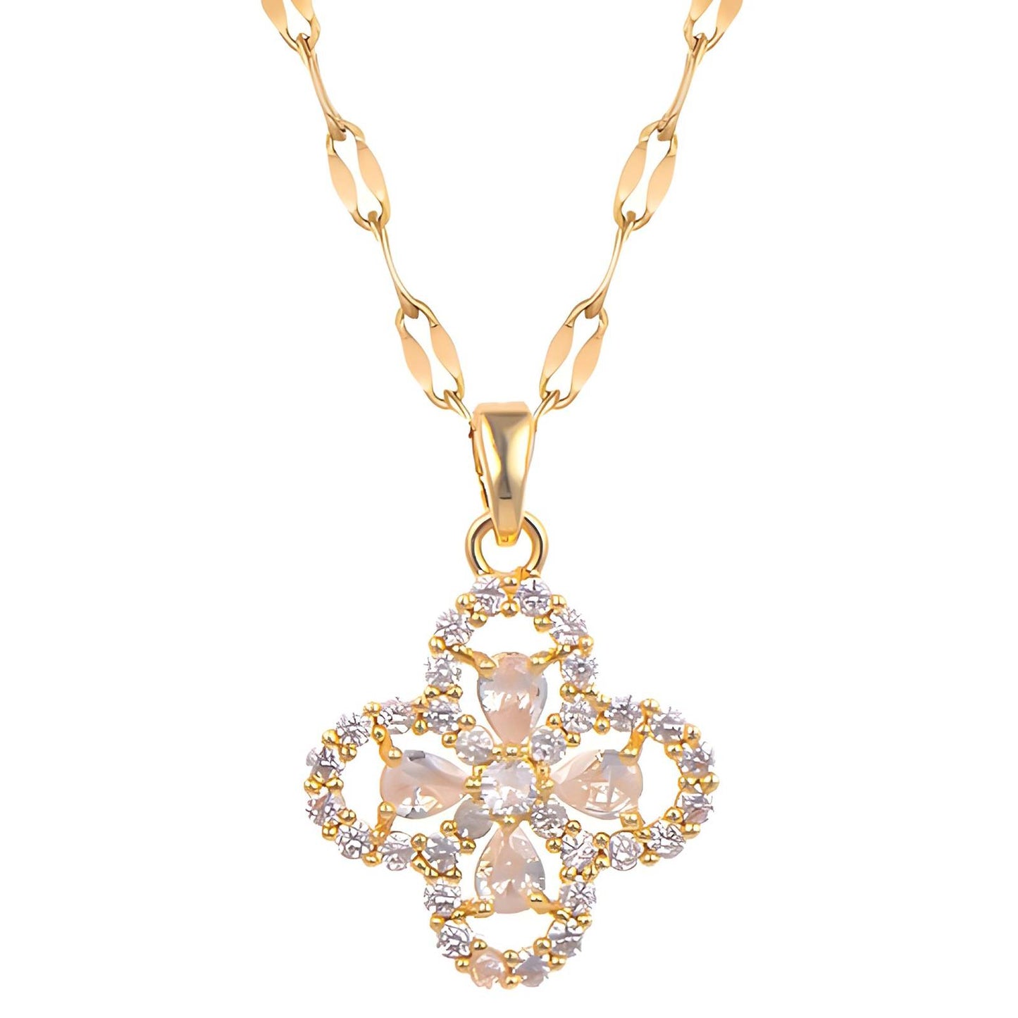 18K gold plated  Flower necklace, Intensity