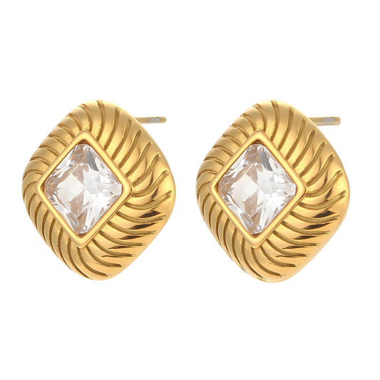 18K gold plated Stainless steel earrings, Intensity