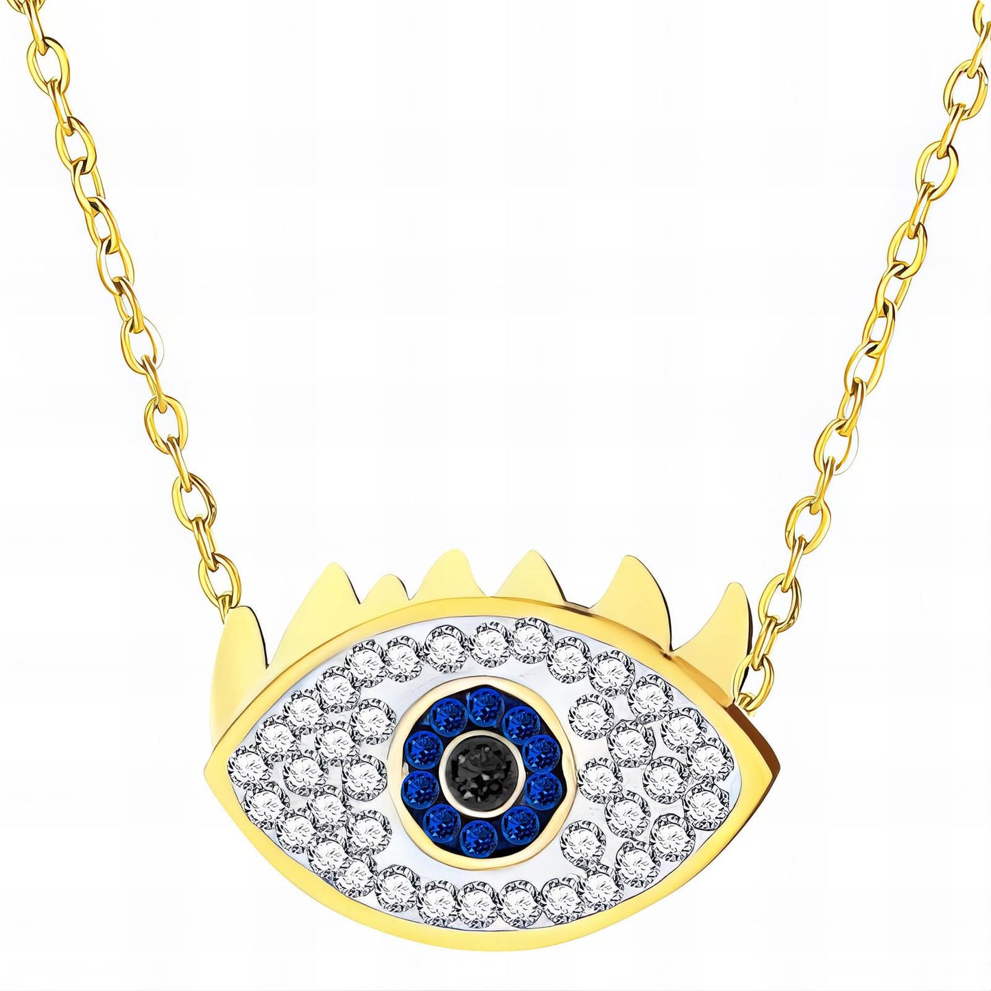 18K gold plated Stainless steel  Evil Eyes necklace, Intensity