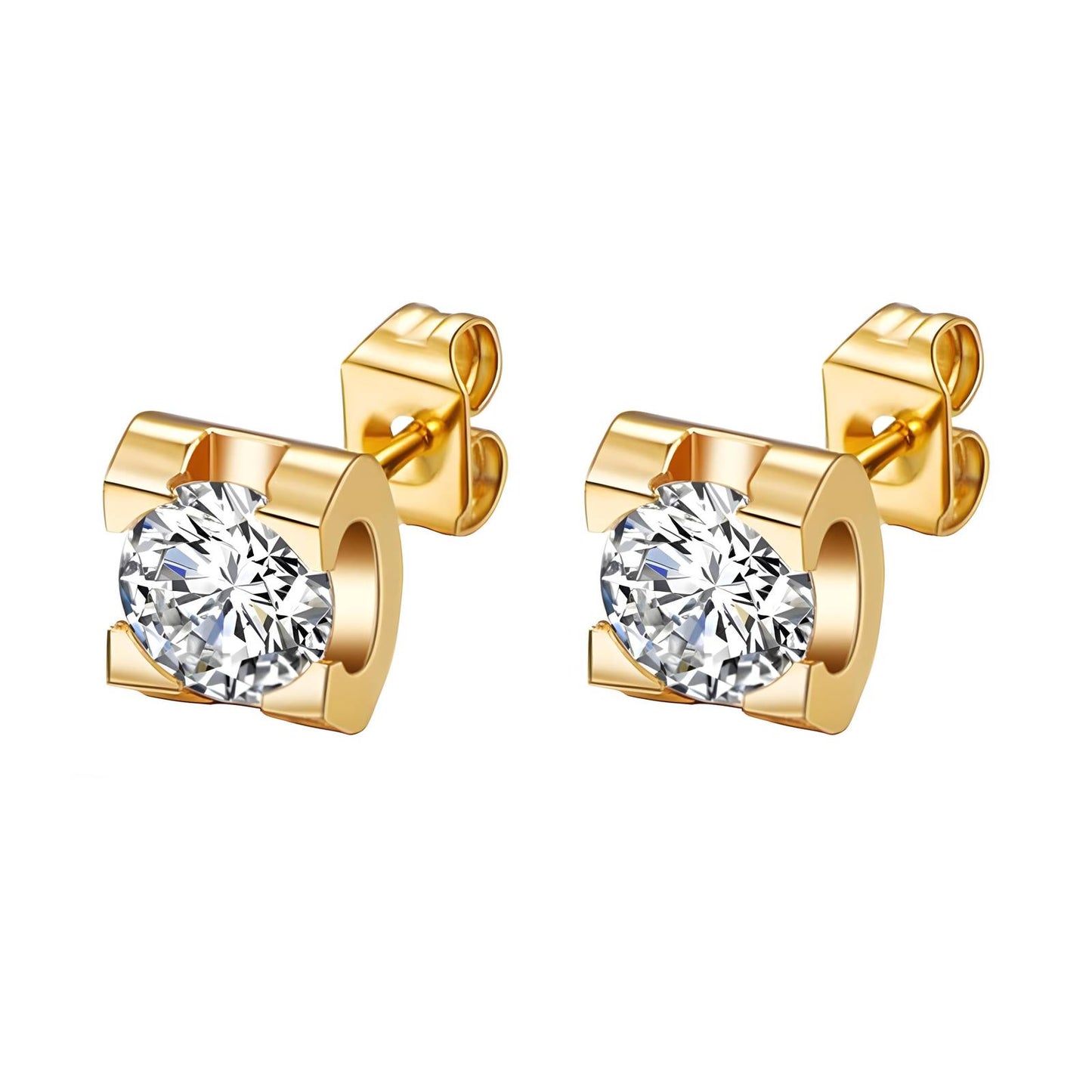 18K gold plated Stainless steel earrings, Intensity