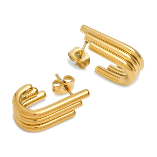 18K gold plated Stainless steel earrings, Intensity